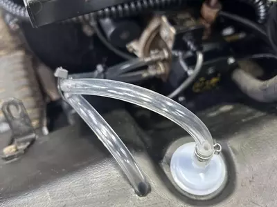 New fuel line and inline fuel filter fitted to Edge Panther pressure washer during service and repair.